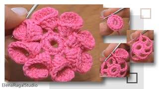 Cute Crochet FLOWER for HEADBAND [upl. by Volney]