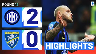 INTERFROSINONE 20  HIGHLIGHTS  Dimarco scores contender for Puskas award  Serie A 202324 [upl. by Adlai688]