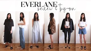 EVERLANE REVIEW  TRY ON  Summer wardrobe essentials AD [upl. by Eelarual]