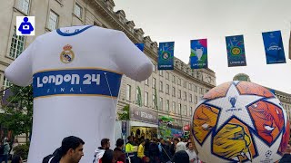 UEFA Champions League final 2024 football festival Regent Street 🇬🇧 Central London Walking Tour [upl. by Radmilla]