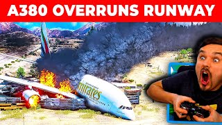 Airbus A380 crashes OFF RUNWAY in GTA 5 [upl. by Eednac]