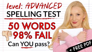 Can YOU pass this spelling test 98 CANNOT 50 most MISSPELLED words  Free PDF amp Quiz [upl. by Huan]