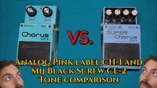 MIJ Boss CE2 and Pink Label Analog CH1 Tone Comparison  Qs Gear Comparisons ep2 [upl. by Enyalaj799]