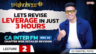 CA INTER FM I REVISION LECTURE 2  LEVERAGE 2 I FOR MAY 24  BY CA SWAPNIL PATNI [upl. by Prader]