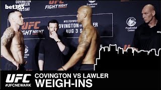 COVINGTON amp LAWLER WEIGHIN amp FACE OFF UFCNEWARK [upl. by Calmas306]