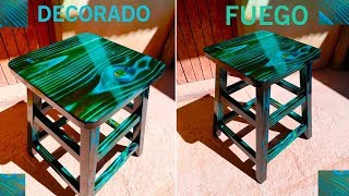 PINTADO CON FUEGO Y ANILINA DE COLORES ENTINTAR MADERA Trucos Facil Vetas  LUIS LOVON [upl. by Roux889]