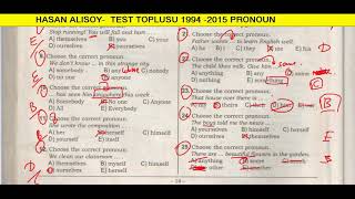 INGILIS DILI TEST TOPLUSU 1994  2015 THE PRONOUN 21  30 [upl. by Burgener]