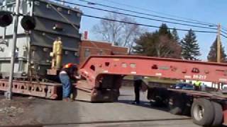 Oversize Load rail crossing [upl. by Nlycaj]