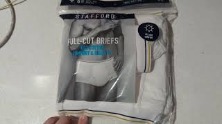 Stafford Full Cut White Briefs Unboxing and Review Size 38 [upl. by Trow]