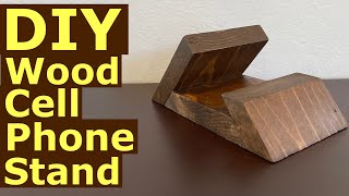 DIY Prototype modern wooden iPhone cell phone stand from scrap wood  Tutorial 4K [upl. by Notse613]