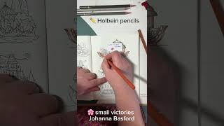 🌸 coloring with HOLBEIN pencils ✏️ coloringbook coloredpencils johannabasford coloringtutorial [upl. by Jude172]