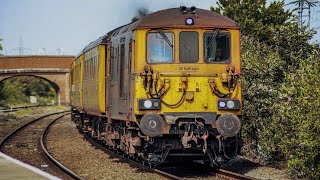 73963 “Janice” hauls a Eastleigh bound test train with 73962 “dick mabbutt” trailing on the rear [upl. by Eenel623]