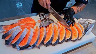 King Salmon！Amazing Salmon Cutting Skills New Zealand King Salmon鮭魚王！驚人的鮭魚切割技能 紐西蘭帝王鮭 Seafood [upl. by Humfrid454]