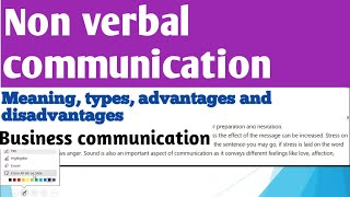 Non verbal communication and its types  Non verbal communication bcom 1st year  Bcom [upl. by Nit]