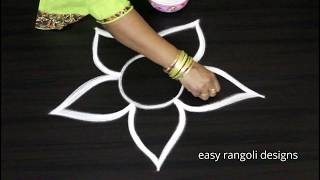 Cute amp small rangoli kolam designs with out dots  easy amp simple beginners muggulu [upl. by Firahs]