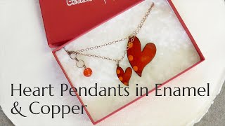 Enamel jewellery  how I make my heart pendant from copper and vitreous enamel [upl. by Magree]