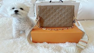 Unboxing the Louis Vuitton Coussin PM in Taupe [upl. by Afihtan97]