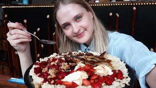 Massive Oatmeal Bowl Challenge  GIRLS VS FOOD [upl. by Grimaldi]