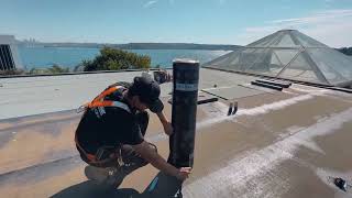 Instalation of two layers of torch on membrane in a rooftop in Point Piper [upl. by Yorgen]