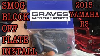 Quick How To Yamaha R3 Graves Smog Block Off Plate Install [upl. by Eirrem]