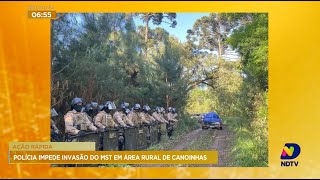 Ação rápida polícia impede invasão do MST em área rural de Canoinhas [upl. by Doownyl130]