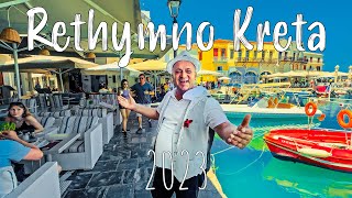 Rethymno Crete walking tour 4k Greece 2023 [upl. by Aileek]