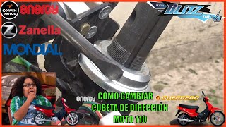 CÓMO CAMBIAR CUBETA DE DIRECCIÓN MOTO 110 motorcycle moto 110 [upl. by Waiter499]