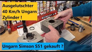 Gebrauchte Simson S51 gekauft  Komplett ausgelutschter 40Kmh Ungarn Zylinder [upl. by Hinkel]