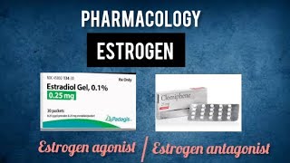 Pharmacology  ESTROGEN agonist amp antagonist estrogen pharmacology estradiol jsmu [upl. by Kiki]