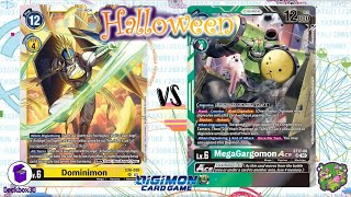 DIGIMON TCG Halloween match Dominimon Yellow vs MegaGargomon Green  OOPS [upl. by Nonnaehr]