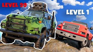 Faire un TRAIL mais à chaque ACCIDENT le véhicule devient 2x PLUS PUISSANT sur BEAMNG [upl. by Den418]