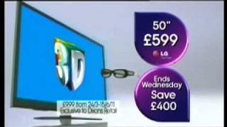 Currys amp PC World  Bank Holiday Flatscreen Deals 2011 UK [upl. by Kerek269]