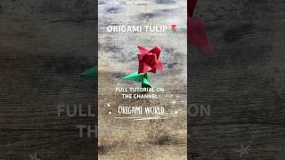 EASY PAPER TULIP ORIGAMI STEP BY STEP  ORIGAMI FOR BEGINNERS TULIP FLOWER FOLDING INSTRUCTIONS ART [upl. by Grubb78]