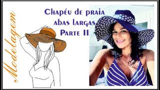 Como fazer modelagem de Chapéu de praia Abas largas molde gratuito [upl. by Aibara586]