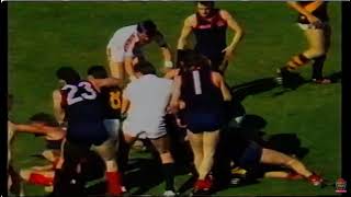 HUGE AFL FIGHTAFL MELEE  SANFL 1990  Norwood VS Glenelg [upl. by Sitarski]