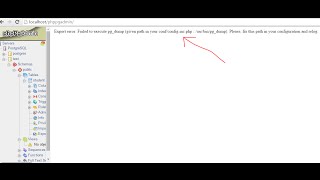 Phppgadmin problem  Export error Failed to execute pg dump windows [upl. by Obediah]