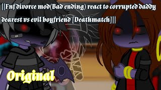 Fnf divorce modBad ending react to corrupted DD vs evil BF DeathmatchOriginalFNF [upl. by Zima]