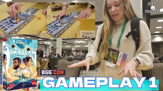 Sky Team  Gameplay 1  Land the Plane as a Team No Talking Dice Pips for Actions  BGG Con 23 [upl. by Einnaffit]