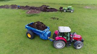 Massey Ferguson 6480 and West muck Spreader 2017 [upl. by Ydak]