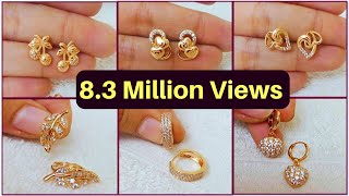 Simple Light Weight Gold Earring Design  Daily Wear Gold Earring Design [upl. by Aharon]