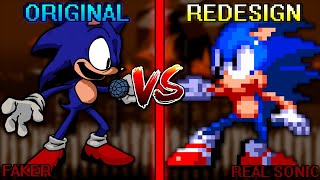 FNF Vs Sonicexe 20  FakerBlack Sun Original VS Redesign exe original and fanmade comparison [upl. by Didier]