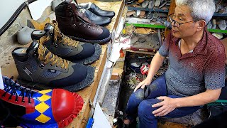 Process of Making Handmade Hiking Boots Best Handmade Shoe Master in Korea [upl. by Evita]