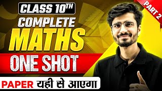 Complete MATHS in 1 Shot  Most Important Questions Part2  PYQs  Class 10th CBSE Exam [upl. by Evets441]