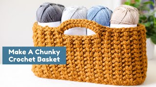 Chunky Crochet Basket Tutorial for Beginners Jessie Stash Basket  TL Yarn Crafts [upl. by Anialem]