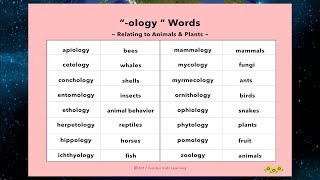 How to Say the quotOlogyquot Words for Different Animals amp Plants  Learn Ology Words [upl. by Megargee]