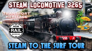 Steam Locomotive 3265  Steam to the Surf  Jannali Station 30th June 2024 [upl. by Tormoria]