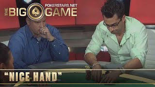 The Big Game S1 ♠️ W7 E1 ♠️ Loose Cannon FLOP TRIPS against Esfandiari ♠️ PokerStars [upl. by Veronike]