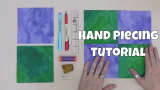 Hand Piecing Tutorial  How to Piece a 4 Patch Quilt Block by Hand [upl. by Lenahs]