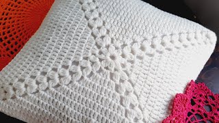 Crochet cushion cover tutorial কু‌শিকাটার কুশন কভার।cushion [upl. by Oswald]