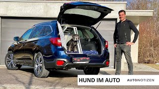 Hund im Auto Transport in der Hundebox  Test in einem Subaru Outback [upl. by Jackelyn]